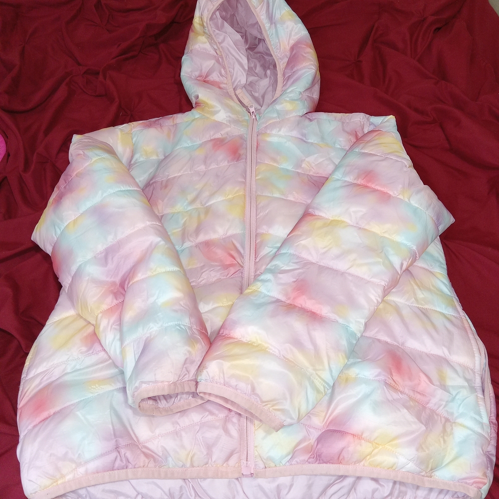 Thereabouts Pastel Multi Color Puffer Coat Sz 2Xl / 20.5 Big Kids - Picture 12 of 12